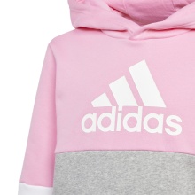 adidas Trainingsanzug Colourblock Fleece (Baumwollmix) pink/grau Mädchen